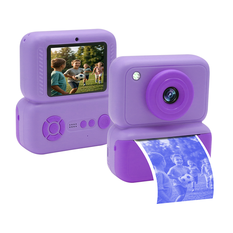 Slika od Mini kamera printer Q10 + papir za stampanje fotografija ljubicasta