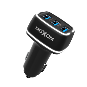 Slika od Auto punjac Moxom MX-VC01 3xUSB 5V/3.4A Type C crni