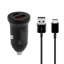 Slika od Auto punjac 30W USB-A + Type-C ulaz sa USB-A na Type-C kablom sivi
