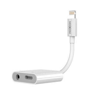 Slika od Adapter audio Moxom MX-AX15 iPhone Lightning na AUX 3.5mm (music only) + lightning charging