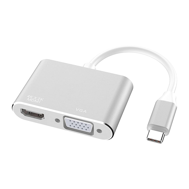Slika od Adapter TYPE C na HDMI + VGA beli