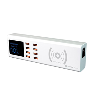 Slika od Punjac pametni SS-309WD 8xUSB + bezicni punjac (QI) SUNSHINE