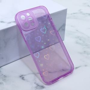 Slika od Futrola Heart Color IMD za iPhone 12 Pro 6.1 ljubicasta