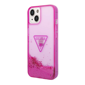 Slika od Futrola GUESS Liquid Glitter Triangle Hard za Iphone 14 Translucent Fuschia Full ORG (GUHCP14SLFCTPF)