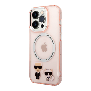 Slika od Futrola Karl Lagerfeld Magsafe With Ring za Iphone 14 Pro pink Full ORG (KLHMP14LHKCP)