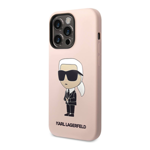 Slika od Futrola silikon Karl Lagerfeld NFT Ikonik Hard Case za Iphone 14 Pro pink Full ORG (KLHCP14LSNIKBC)