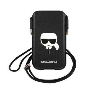 Slika od Futrola Karl Lagerfeld PU Saffiano Pouch With Karl's Head Large crna Full ORG (KLHCP12LOPHKH)