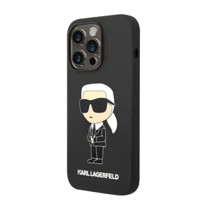 Slika od Futrola Karl Lagerfeld Liquid Silicone Case Ikonik Nft za iPhone 15 Pro (6.1) crna Full ORG (KLHCP15LSNIKBCK)