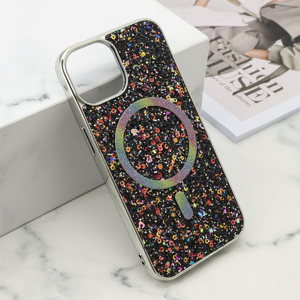 Slika od Futrole GLAM GLOW MagSafe za iPhone 13 (6.1) crna