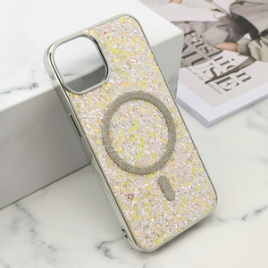 Slika od Futrole GLAM GLOW MagSafe za iPhone 13 (6.1) siva