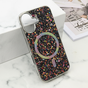 Slika od Futrole GLAM GLOW MagSafe za iPhone 16 (6.1) crna