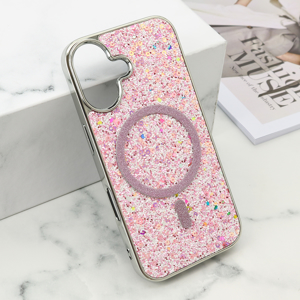 Slika od Futrole GLAM GLOW MagSafe za iPhone 16 (6.1) roze