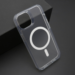 Slika od Futrola COLOR FRAME MagSafe za iPhone 13 (6.1) srebrna (providna)