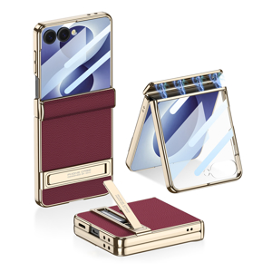 Slika od Futrola Luxury Leather Case with Kickstand za Samsung F776B Galaxy Z Flip 8 5G bordo (GKK case)
