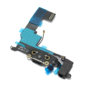 Slika od Flet kabal za Iphone SE sa konektorom punjenja i handsfree crni