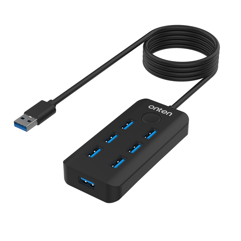 Slika od Hub USB 3.2 sa 7 portova Gen 1 5G + Lock screen dugme 50cm (OTN-8120) Onten