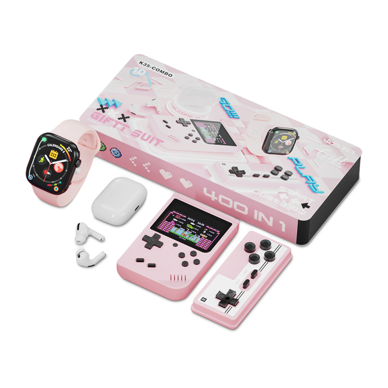 Slika od KARLER BASS K35-Combo set (smart watch, konzola sa kontrolorom, Slusalice AirPods Pro 2) roze