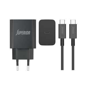 Slika od Kucni punjac Superior SU-4500 45W Type C na Type C 5A crni