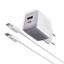 Slika od Kucni punjac Moxom MX-HC206 18W PD 20W FAST Type C na Type C sivi
