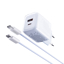Slika od Kucni punjac Moxom MX-HC206 18W FAST PD 20W Type C na Type C plavi