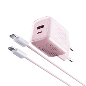 Slika od Kucni punjac Moxom MX-HC206 18W FAST PD 20W Type C na Type C pink