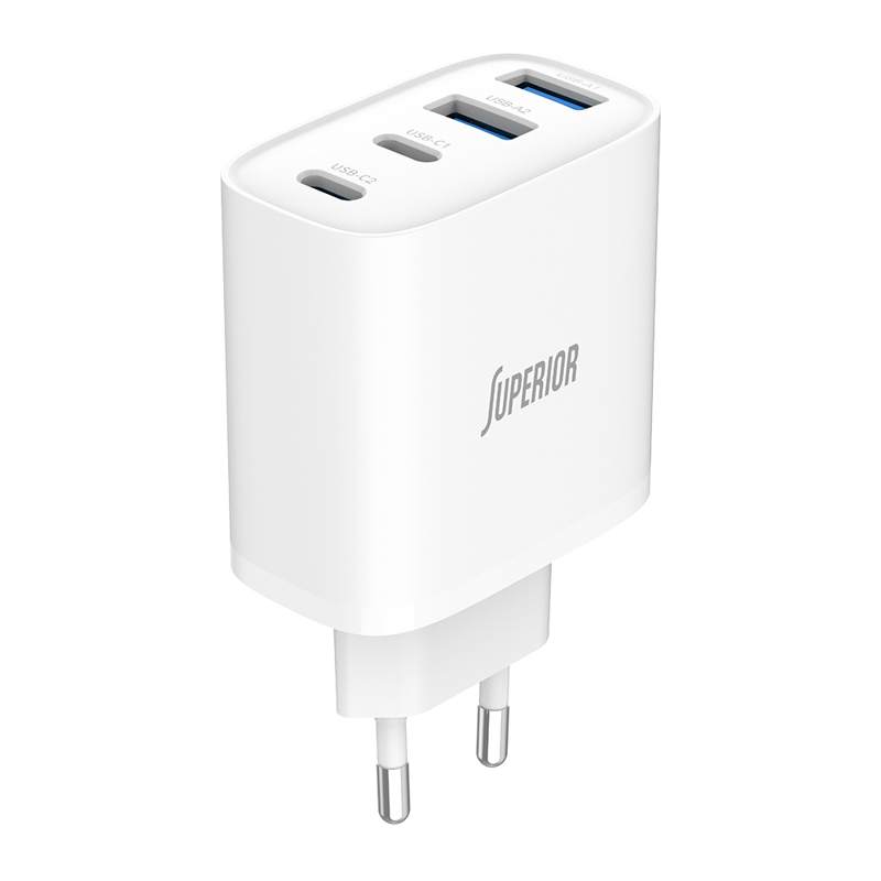 Slika od Kuciste punjaca Superior SU-4001AACC 40W 3A GaN Fast PD + USB belo