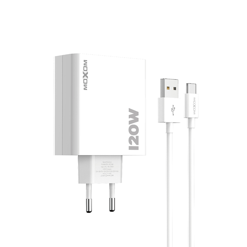 Slika od Kucni punjac Moxom MX-HC246 120W 6A Type C beli