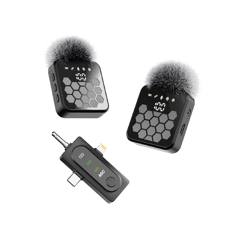 Slika od Mikrofon bluetooth Moxom MX-AX84 Type-C + lightning + 3.5mm jack crni