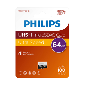 Slika od Memorijska kartica PHILIPS Micro SD 64GB V30 ULTRA SPEED (FM32TF064B/93)