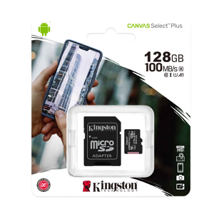 Slika od Memorijska kartica Kingston Select Plus Micro SD 128GB Class 10 UHS U1 100MB/s sa adapterom