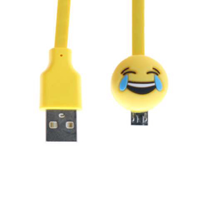 Slika od USB data kabal EMOJI laugh micro zuti
