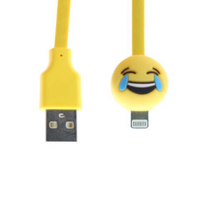 Slika od USB data kabal EMOJI laugh za Iphone lightning zuti