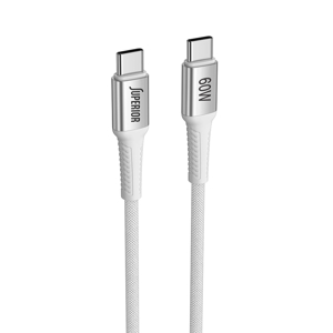 Slika od USB data kabal Superior SU-K151 pleteni Fast 60W 3A Type-C na Type-C 1m beli