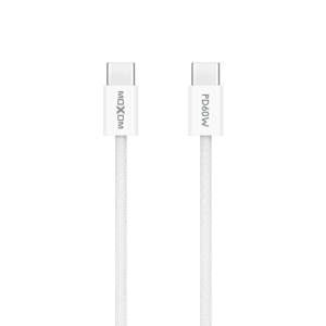 Slika od USB data kabal MOXOM MX-CB369 pleteni Fast 60W 3A Type-C na Type-C 1m beli