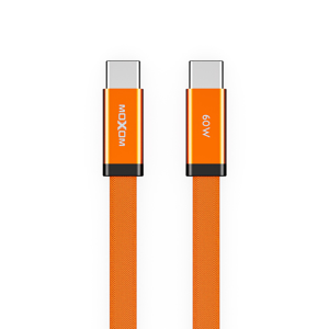Slika od USB data kabal MOXOM MX-CB372 pleteni Fast 60W 3A Type-C na Type-C 1m narandzasti